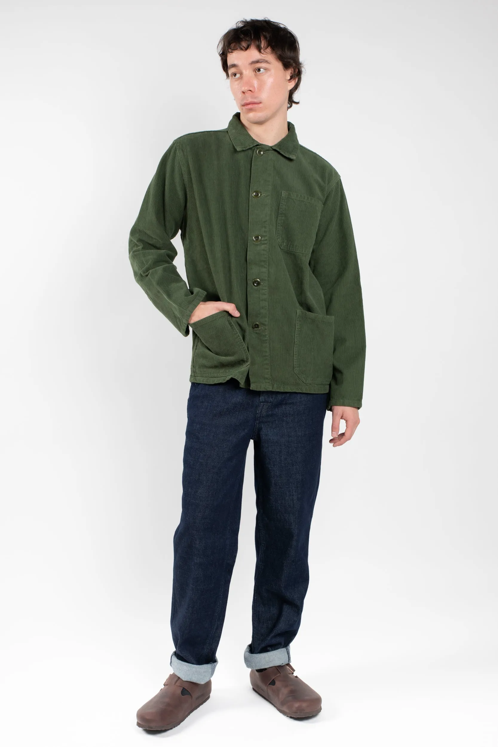 3001 Cord Button Overshirt | Coriander