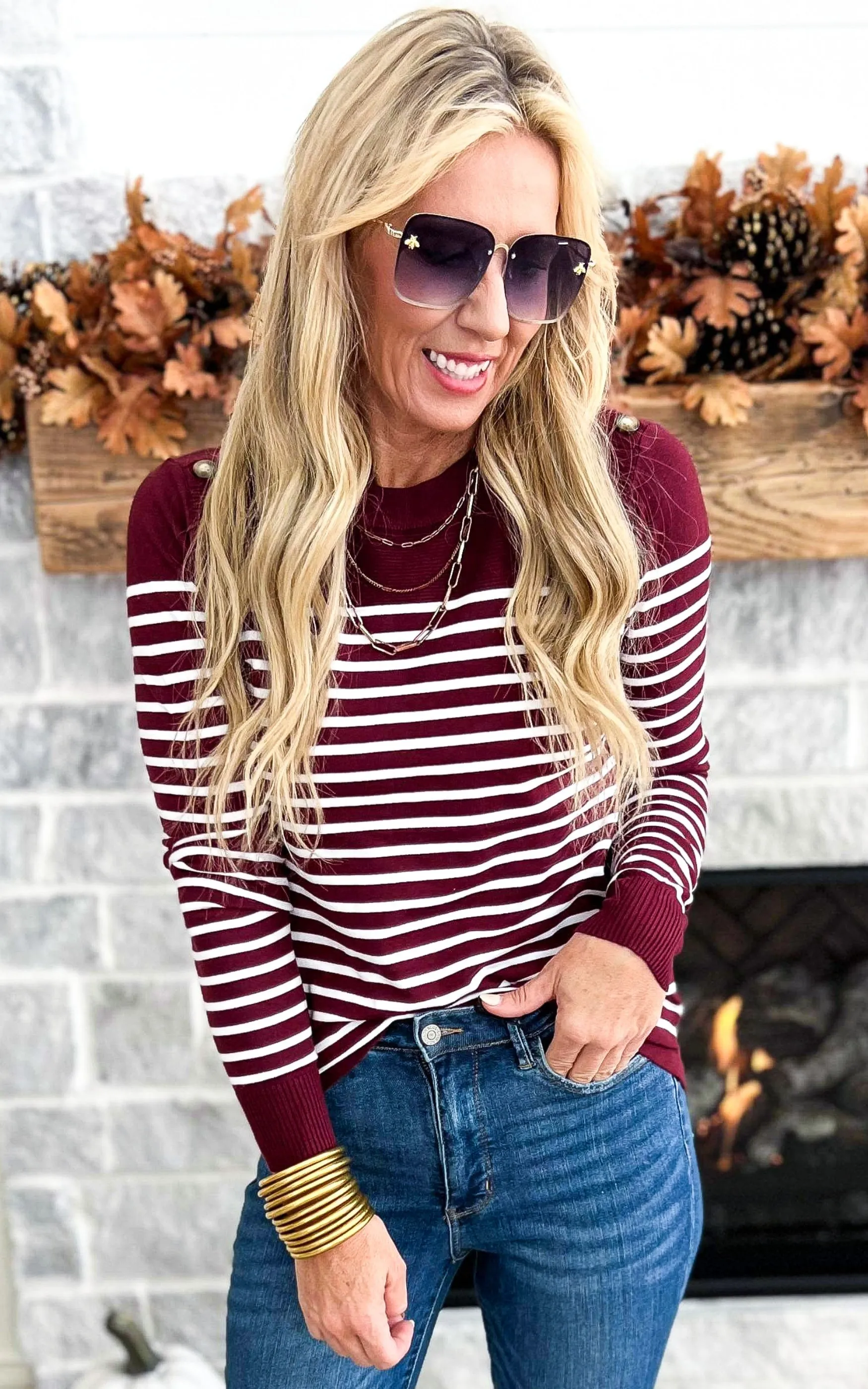 All is Well in My Stripe Colorblock Sweater w/ Button Details