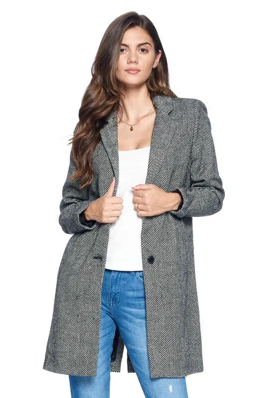 Arilyn Herringbone Dress Coat