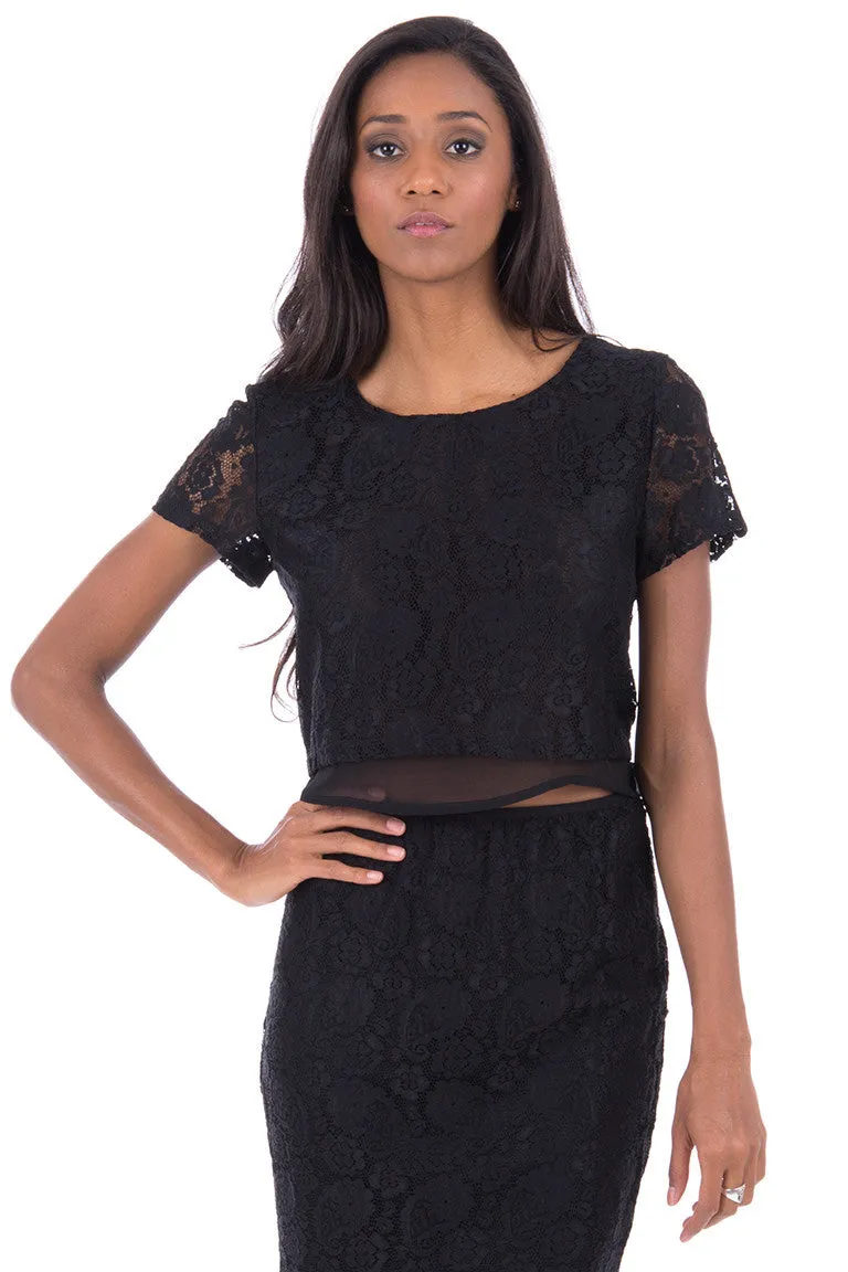 Black Lace Crop Top