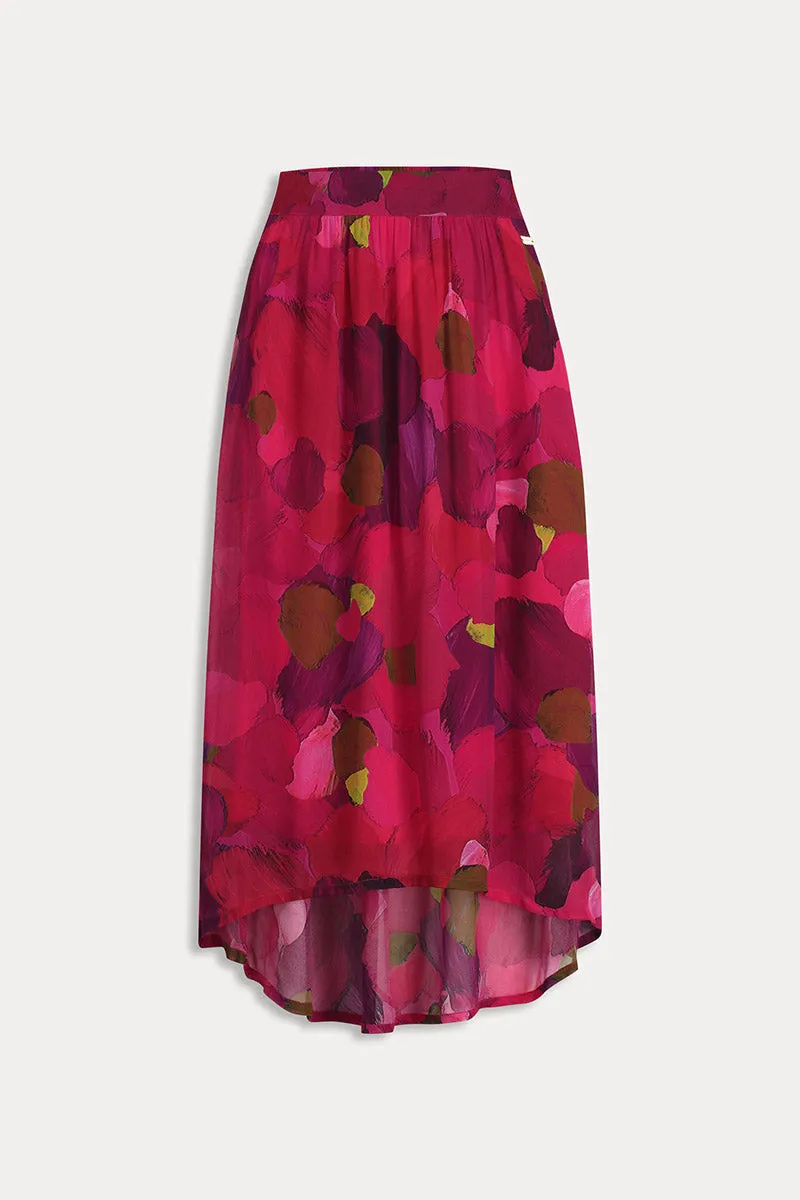 Brushwork Skirt SP7429 in Fiery Pink by POM Amsterdam