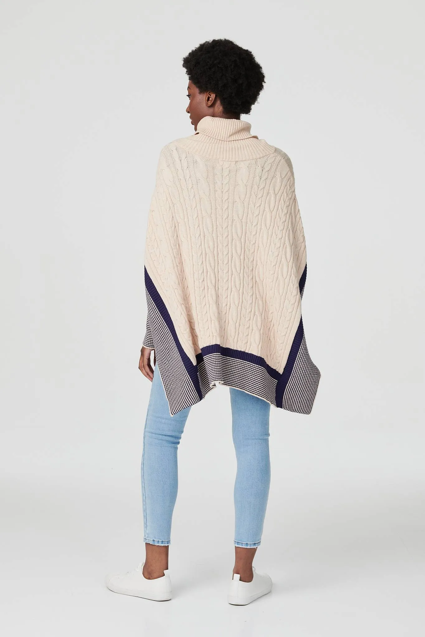 Cable Knit Roll Neck Knit Jumper