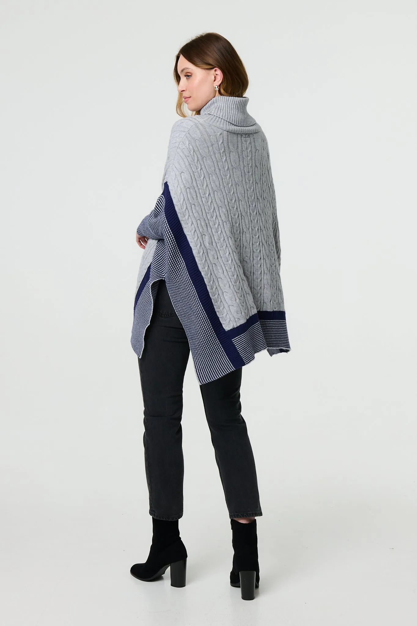 Cable Knit Roll Neck Knit Jumper