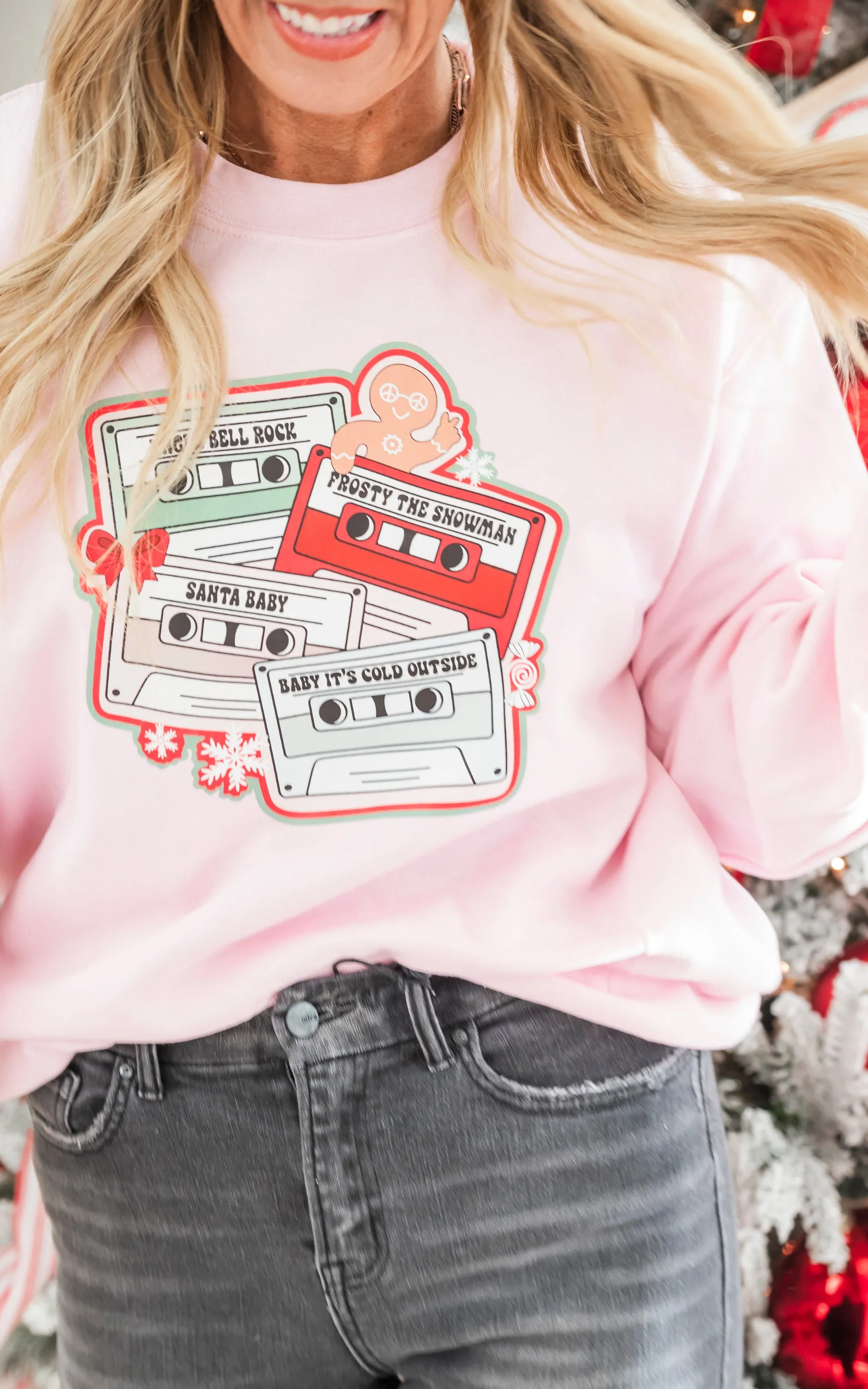 Christmas Mixtape Mix Crewneck Sweatshirt**