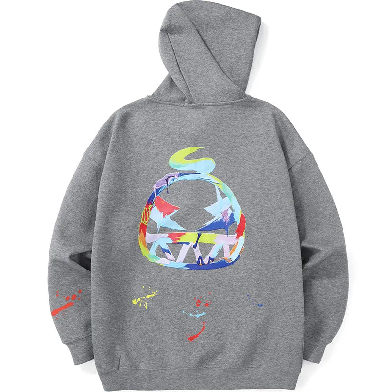 Cozy Style Pocket Print Couple Hoodies