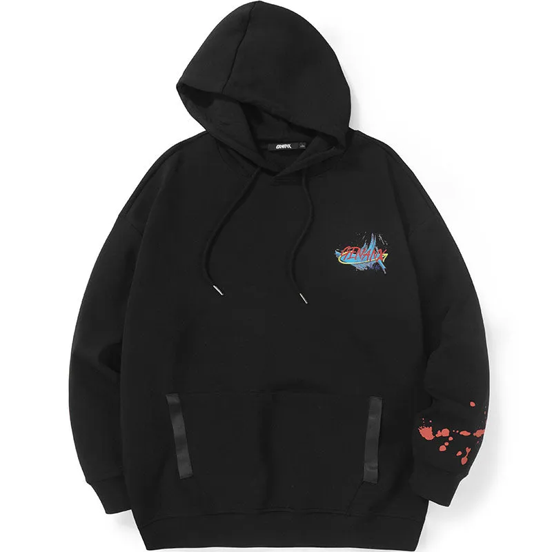 Cozy Style Pocket Print Couple Hoodies