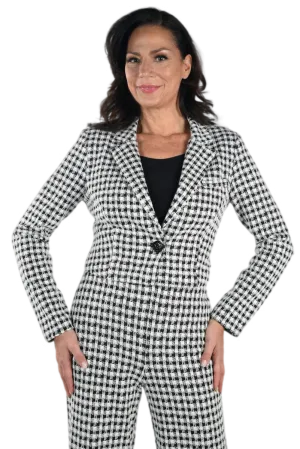 Cropped Houndstooth Jacket