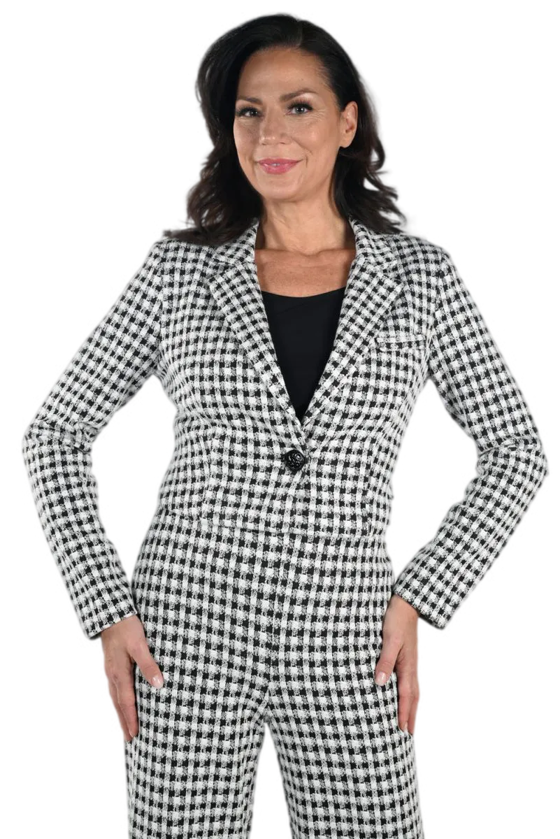 Cropped Houndstooth Jacket