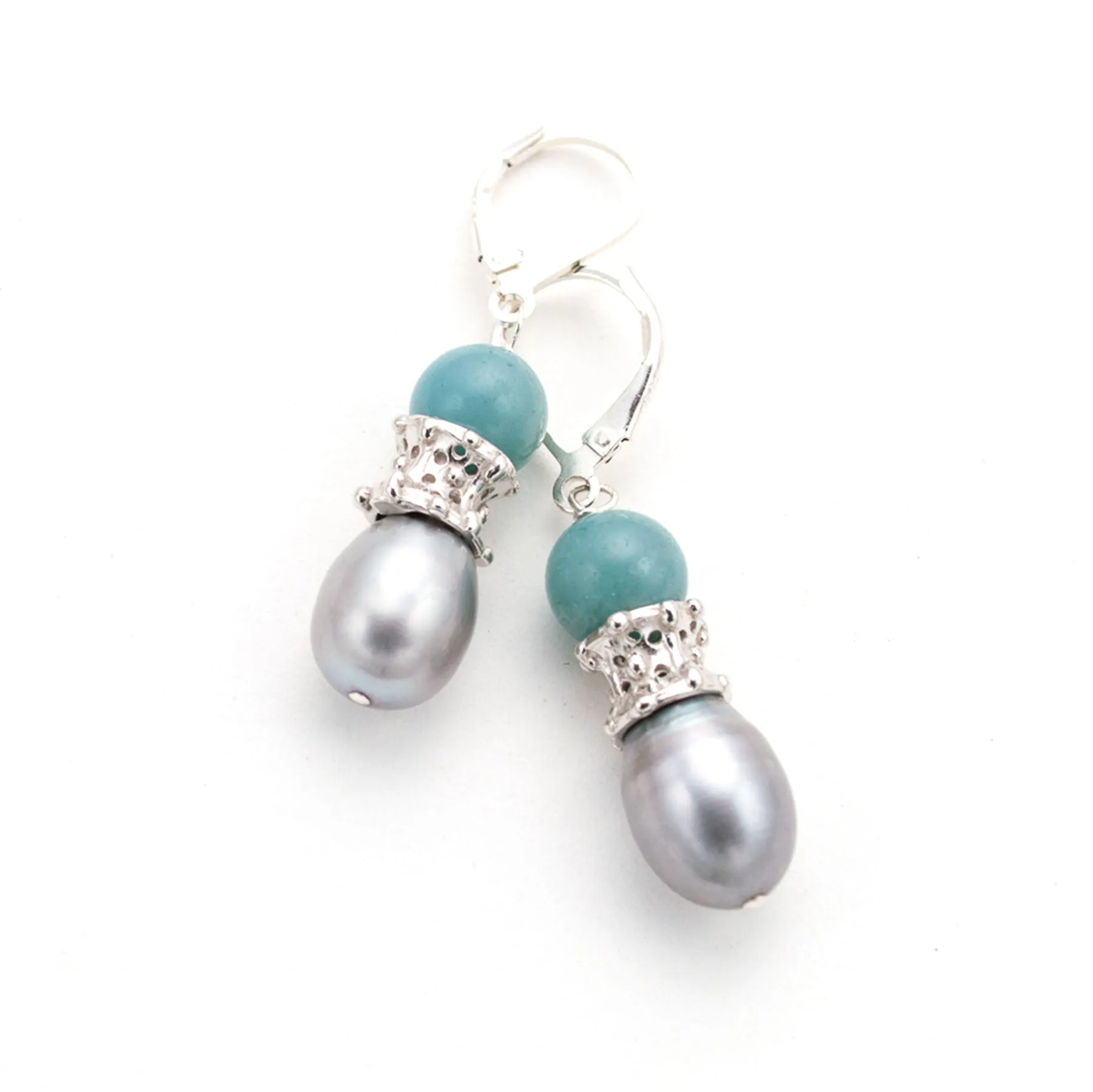 Double Pearl Cap Earring