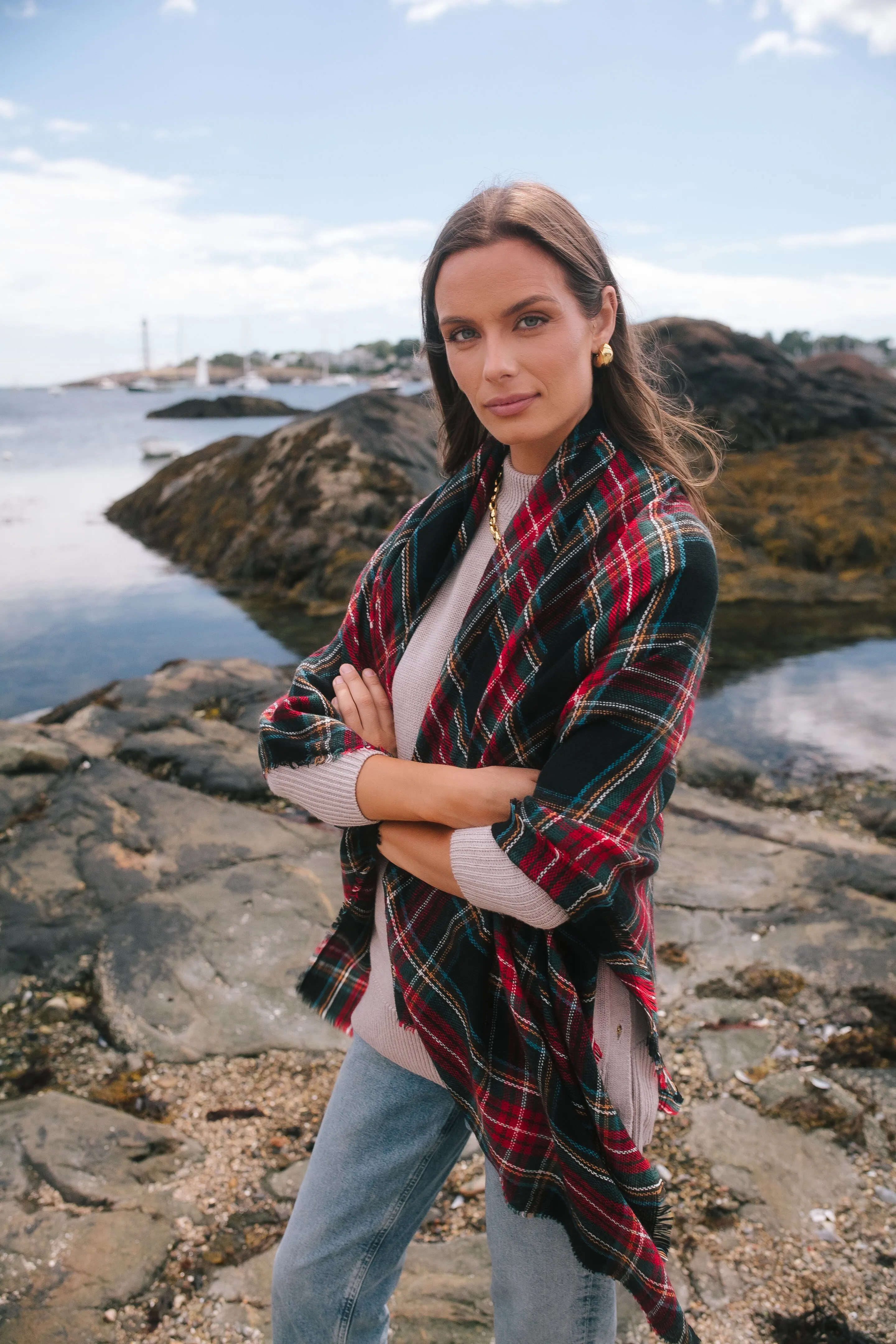 Exclusive Black Tartan Blanket Scarf