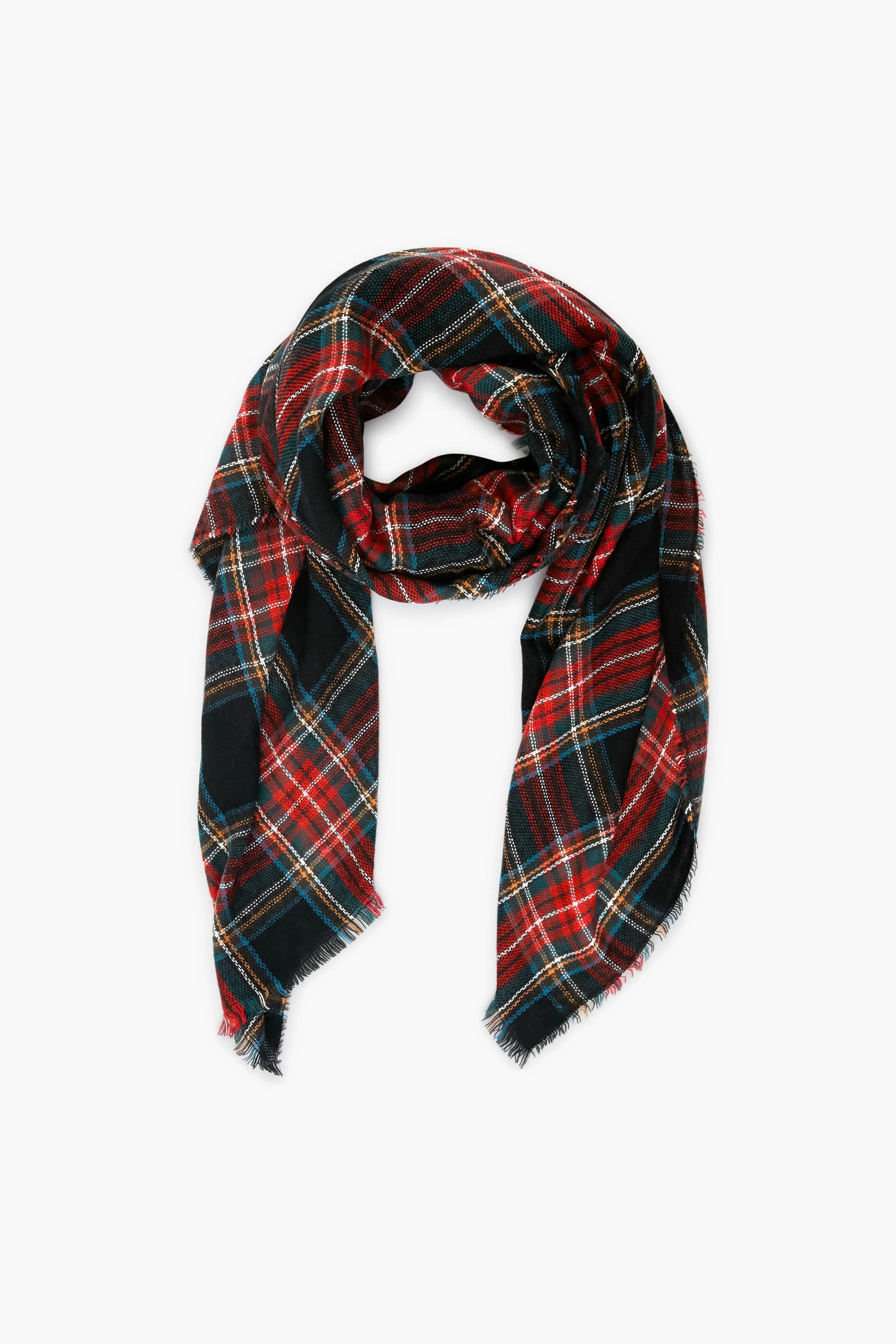 Exclusive Black Tartan Blanket Scarf