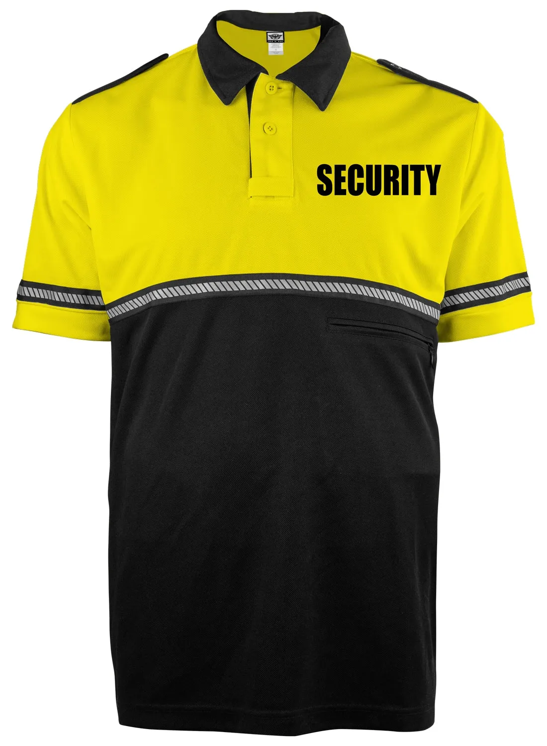 First Class Two Tone Security Bike Patrol Shirt with Zipper Pocket and Hash Stripes