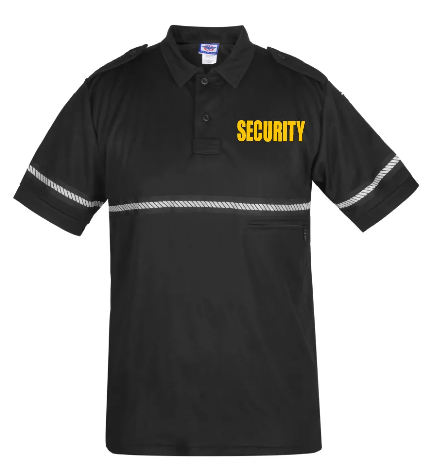 First Class Two Tone Security Bike Patrol Shirt with Zipper Pocket and Hash Stripes