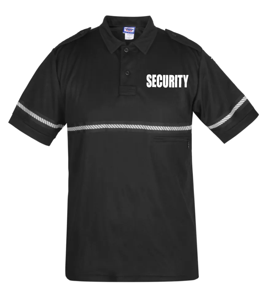 First Class Two Tone Security Bike Patrol Shirt with Zipper Pocket and Hash Stripes