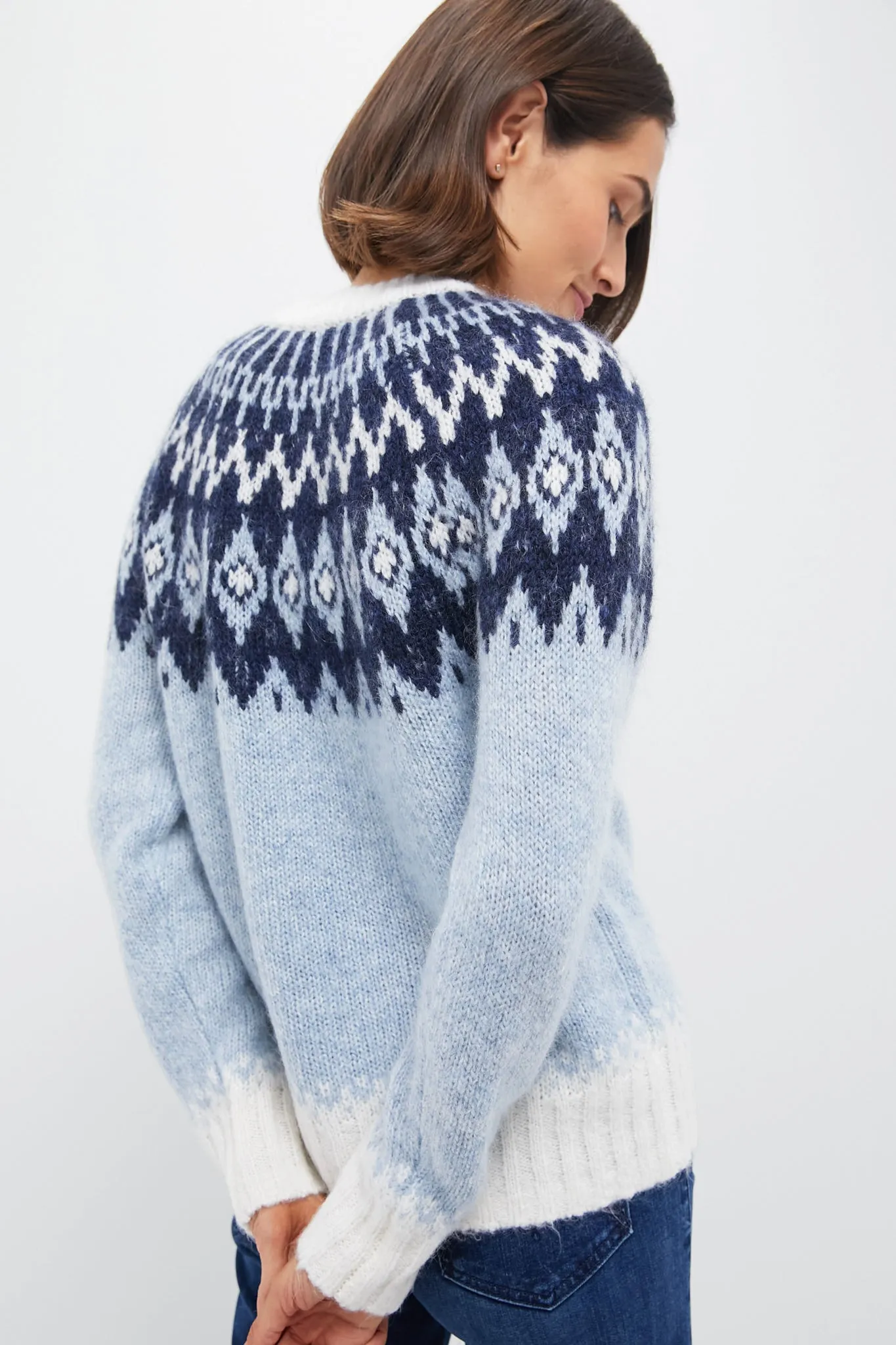 Frosty Blue Combo Ashwood Fair Isle Cardigan