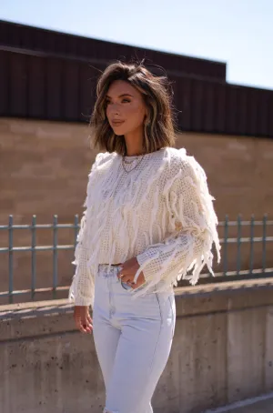 Frosty Fringe Sweater