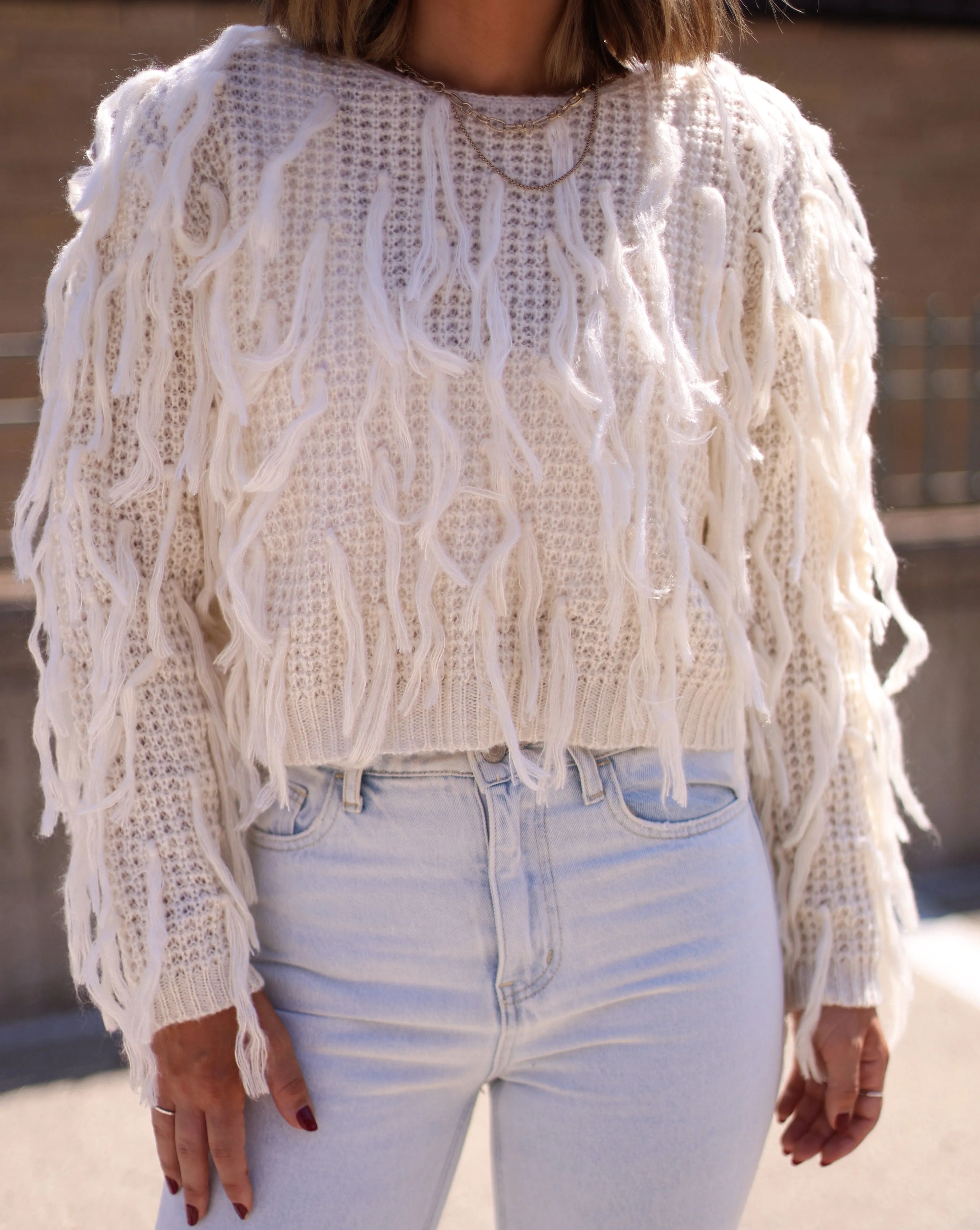 Frosty Fringe Sweater