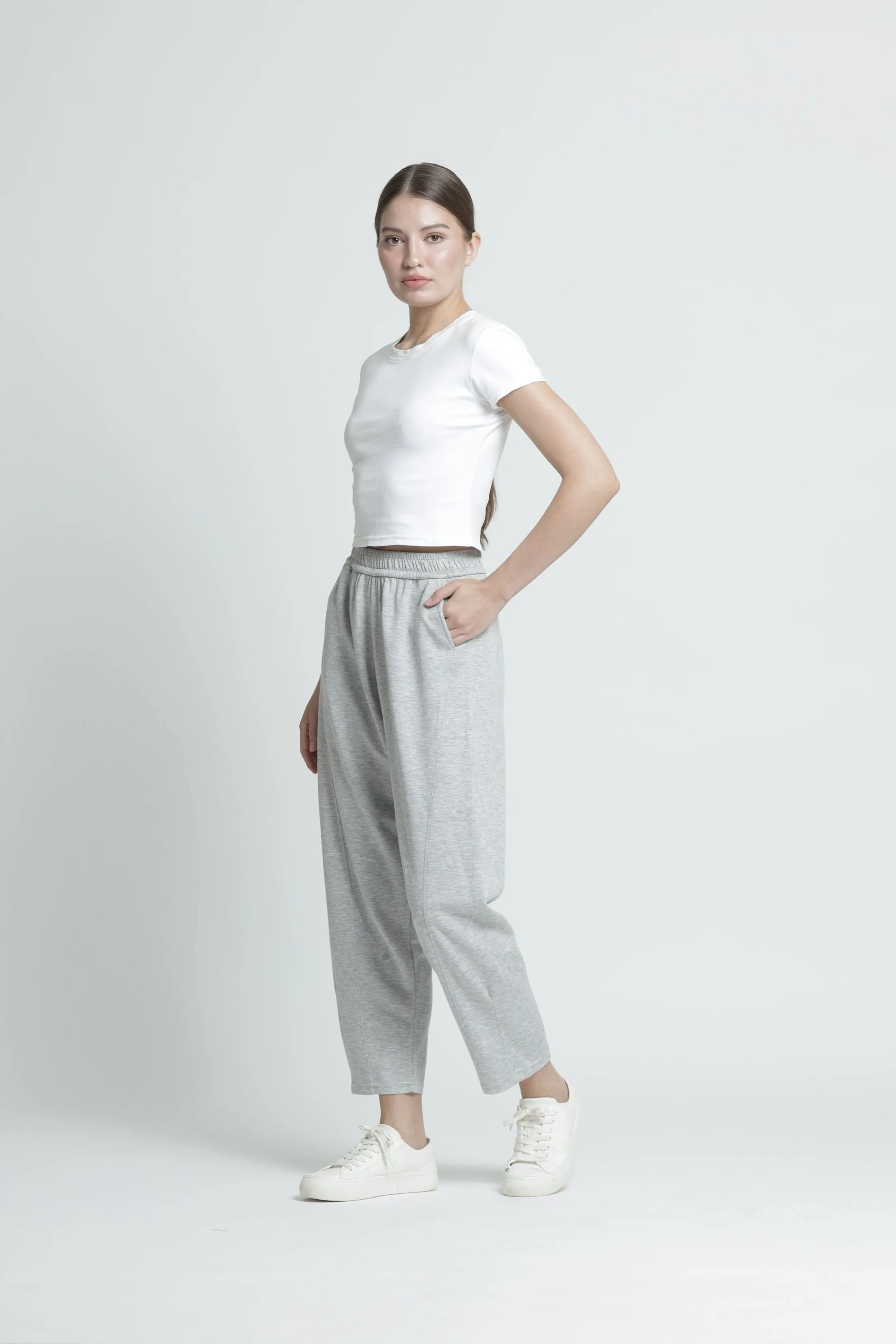 Grey Bamboo Lyocell Relaxed Pants