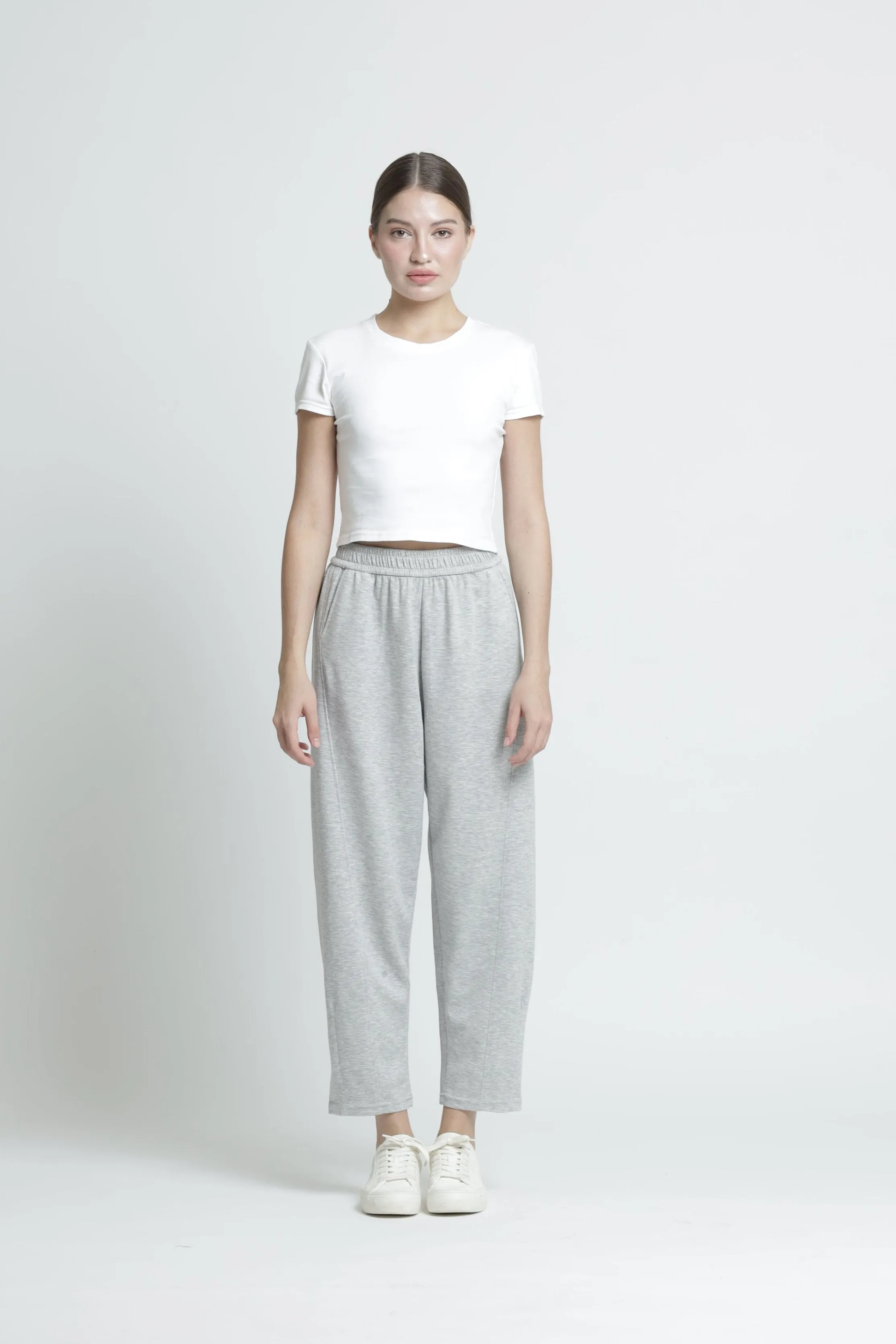 Grey Bamboo Lyocell Relaxed Pants