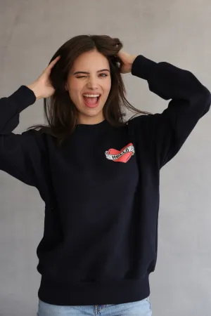 Hello Heart Navy Sweatshirt