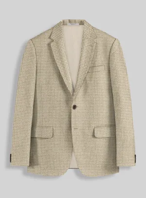 Highlander Heavy Beige Houndstooth Tweed Jacket