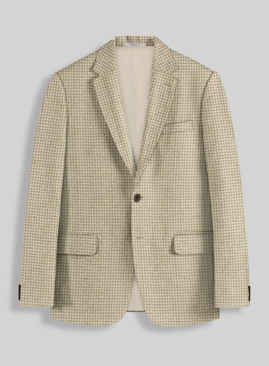 Highlander Heavy Beige Houndstooth Tweed Jacket