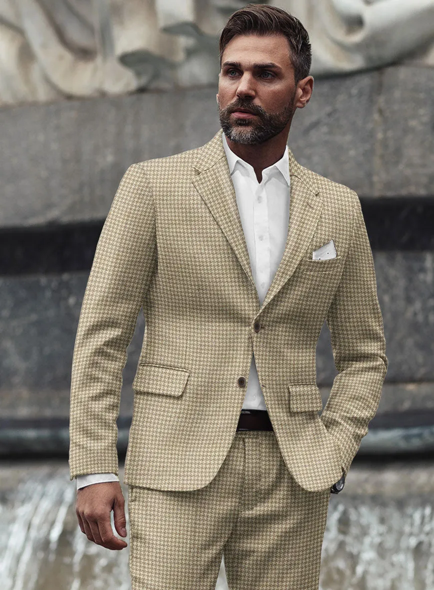 Highlander Heavy Beige Houndstooth Tweed Jacket