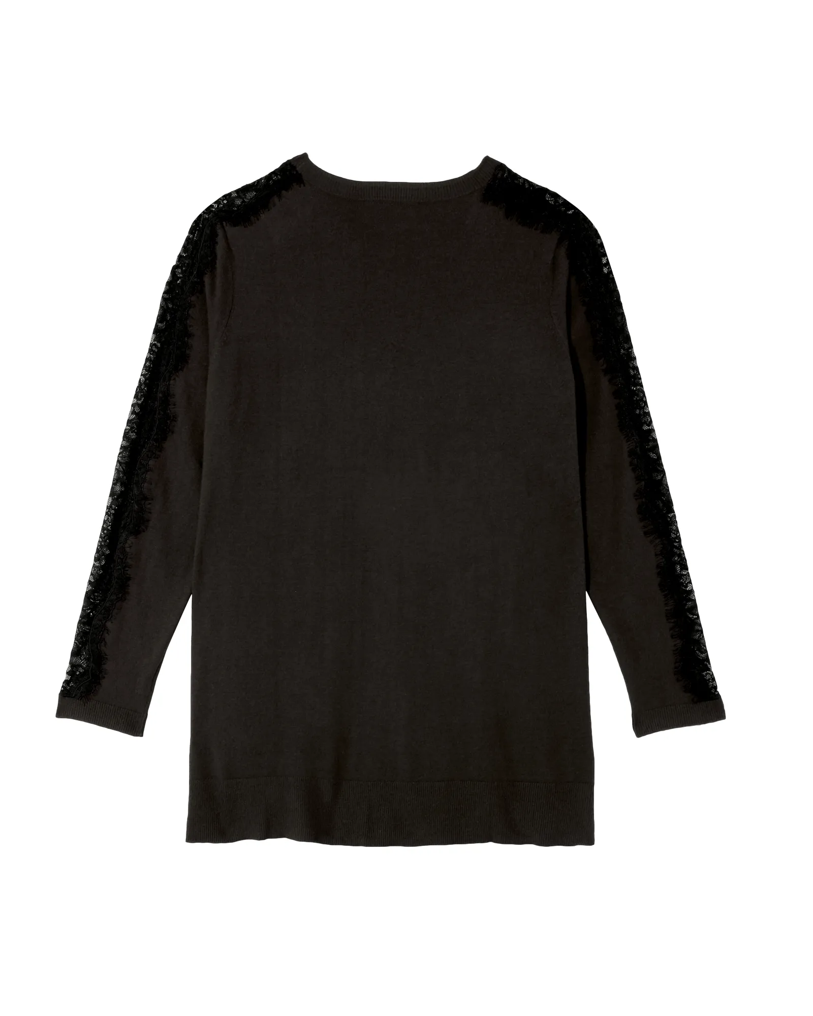 Jane Lace Insert Sweater | Black