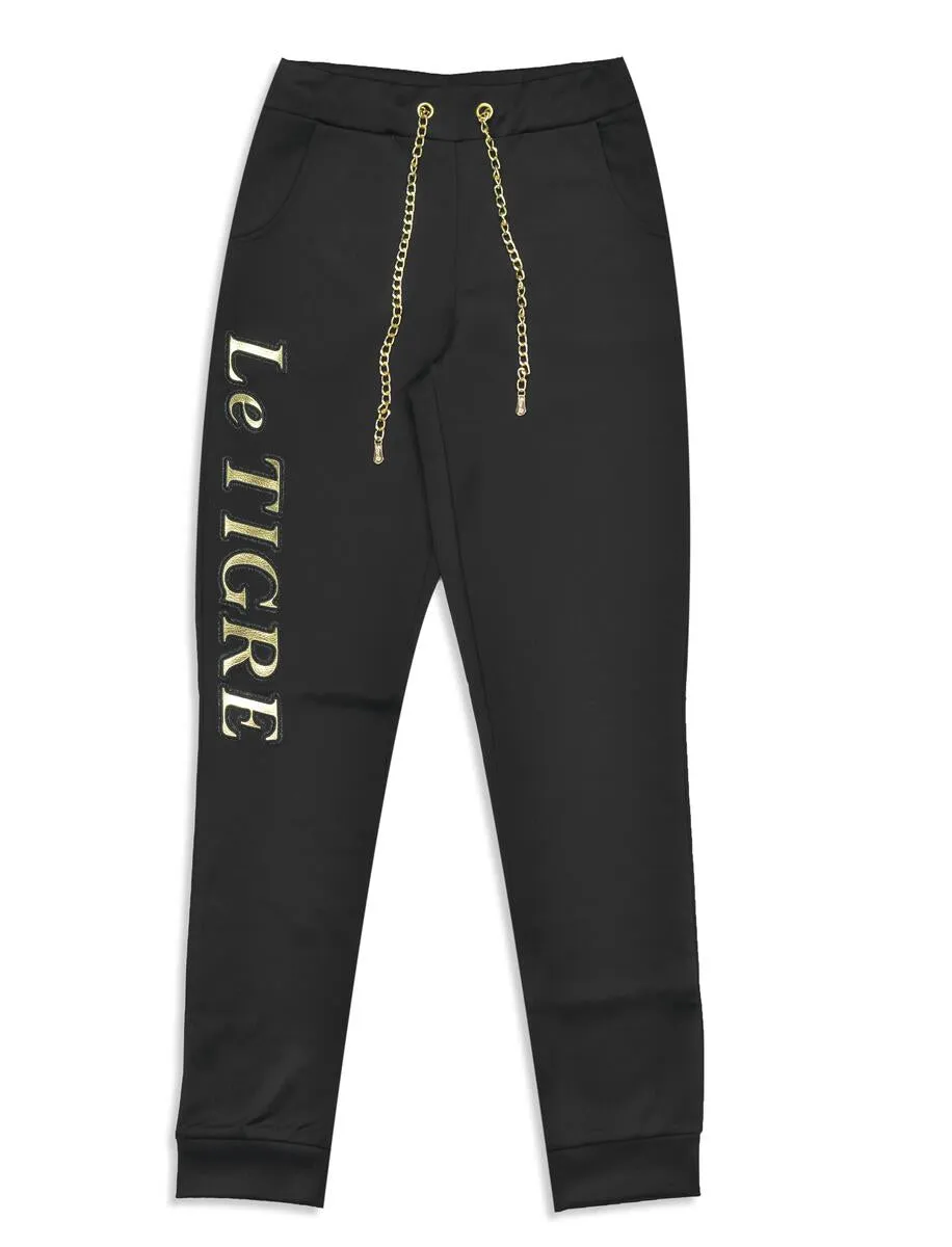 Le Tigre Women's Izabella Gold Applique Sweatpant