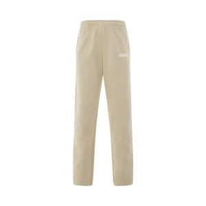 Logo Printed Track Pants in Light Beige