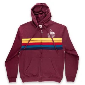 Multi-color Stripe "Polynesian Cultural Center" Logo Full Zip Hoodie