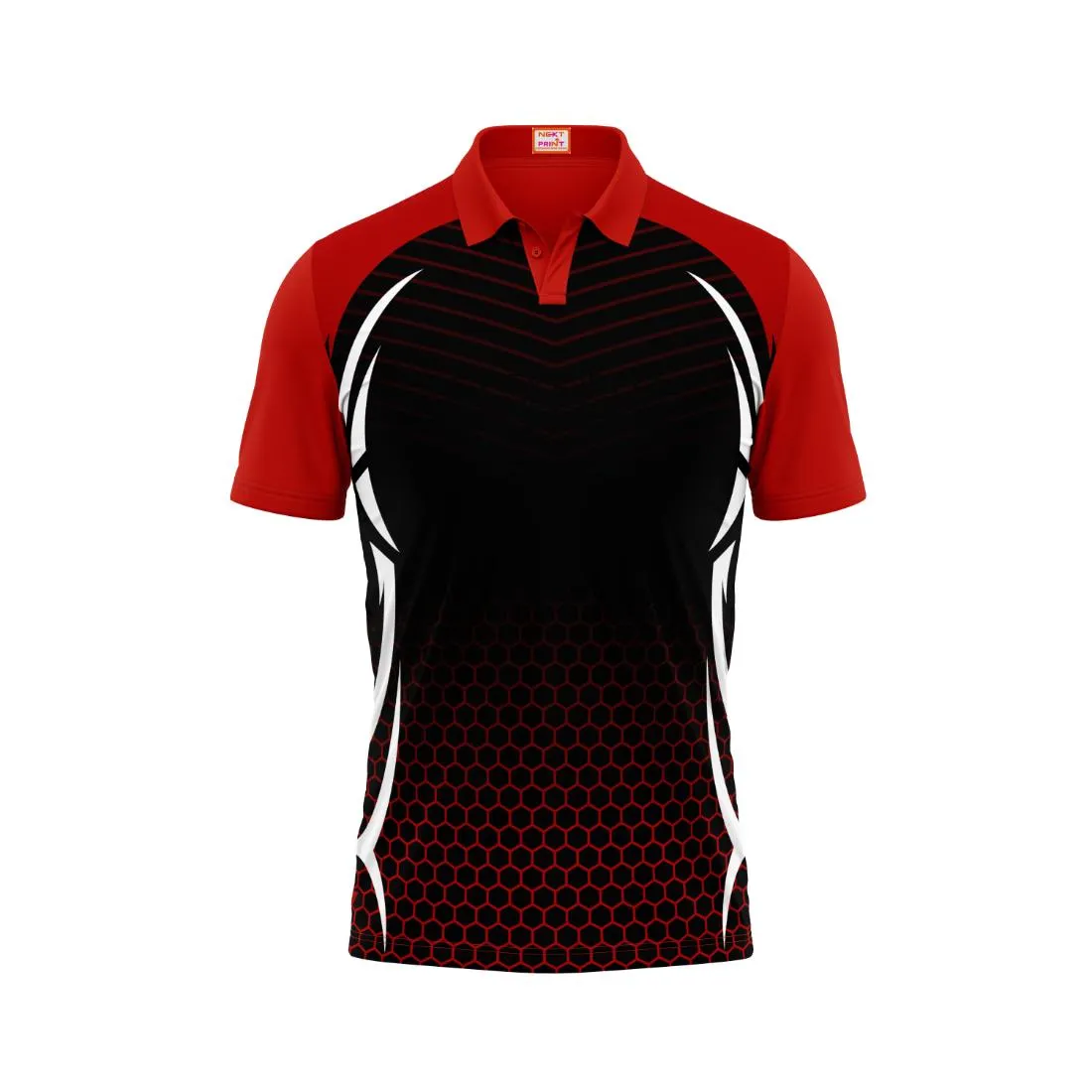 Next Print Customized Polo Neck Red Jersey NPTS60