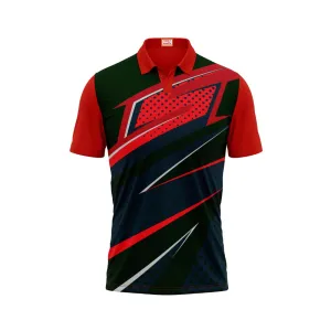 Next Print Customized Polo Neck Red Jersey NPTS84