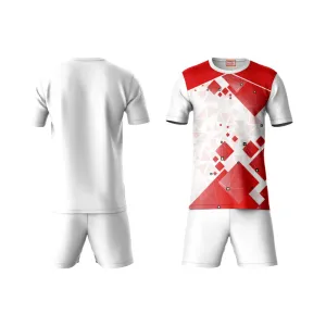 Next Print Round neck jersey white with shorts NPTS102