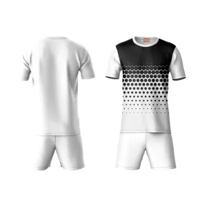 Next Print Round neck jersey white with shorts NPTS109