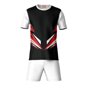 Next Print Round neck jersey white with shorts NPTS12