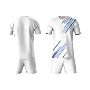 Next Print Round neck jersey white with shorts NPTS153