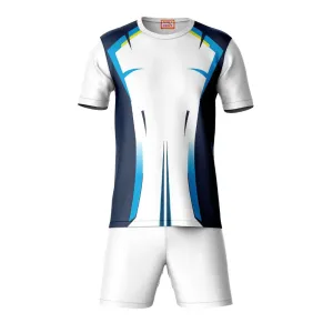 Next Print Round neck jersey white with shorts NPTS159