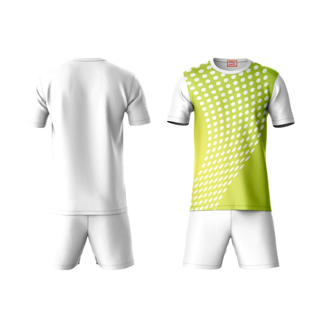 Next Print Round neck jersey white with shorts NPTS21