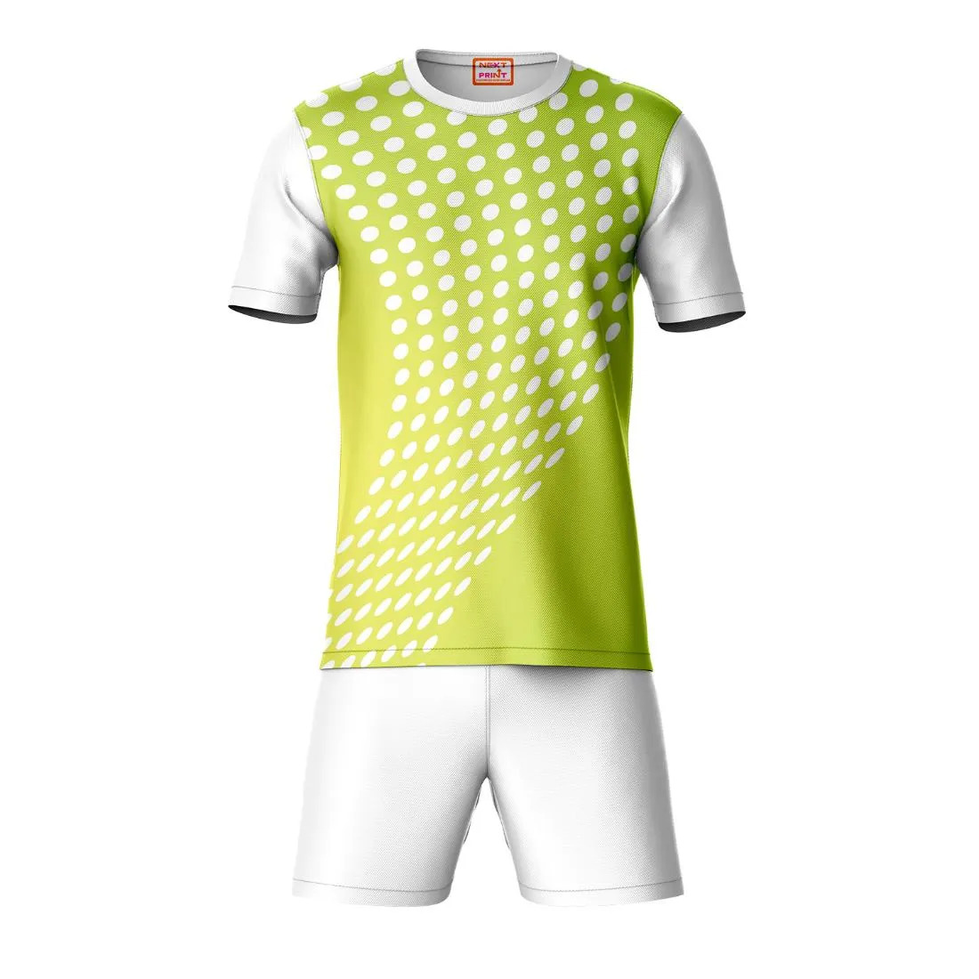 Next Print Round neck jersey white with shorts NPTS21