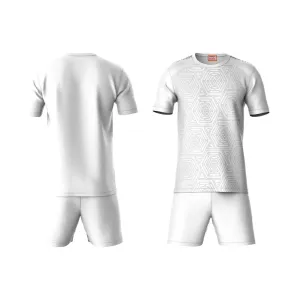 Next Print Round neck jersey white with shorts NPTS68