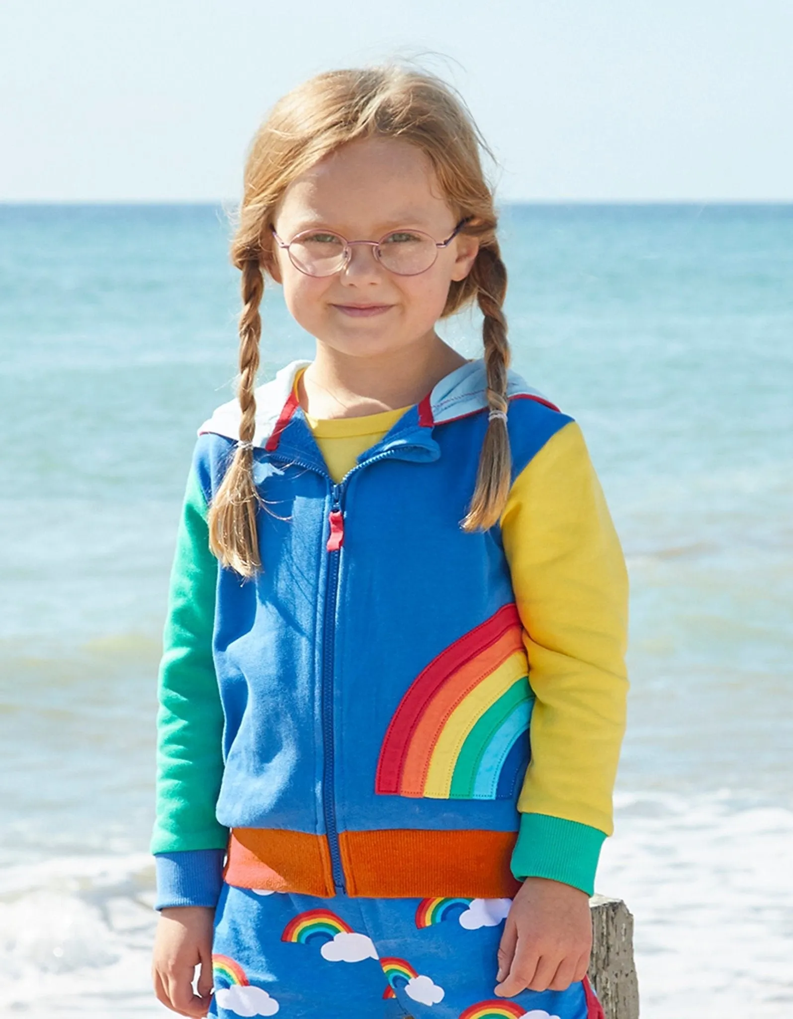 Organic Rainbow Applique Hoodie