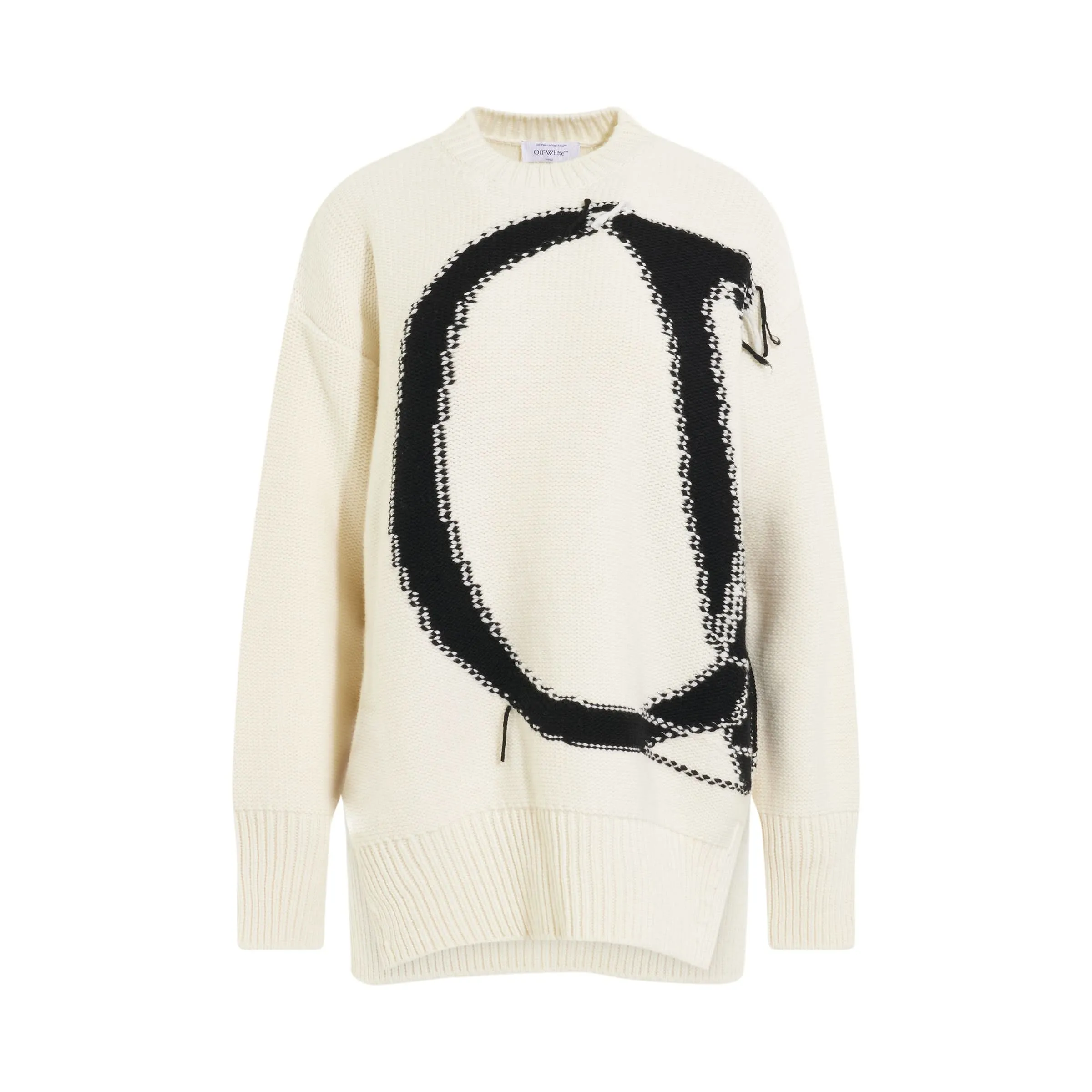 OW Maxi Logo Knitwear in White