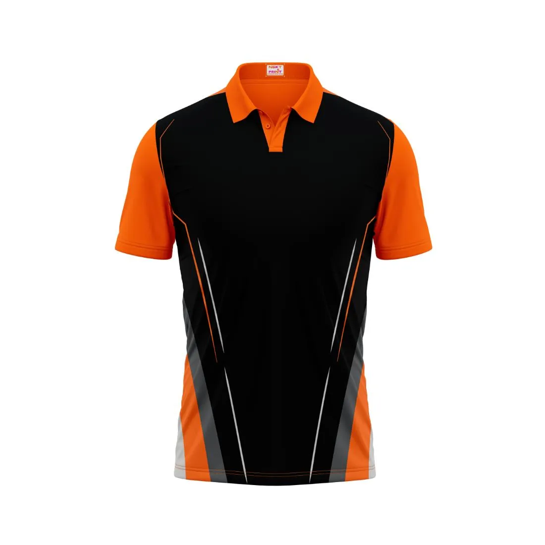 Polo Neck Printed Jersey Orange Design 17