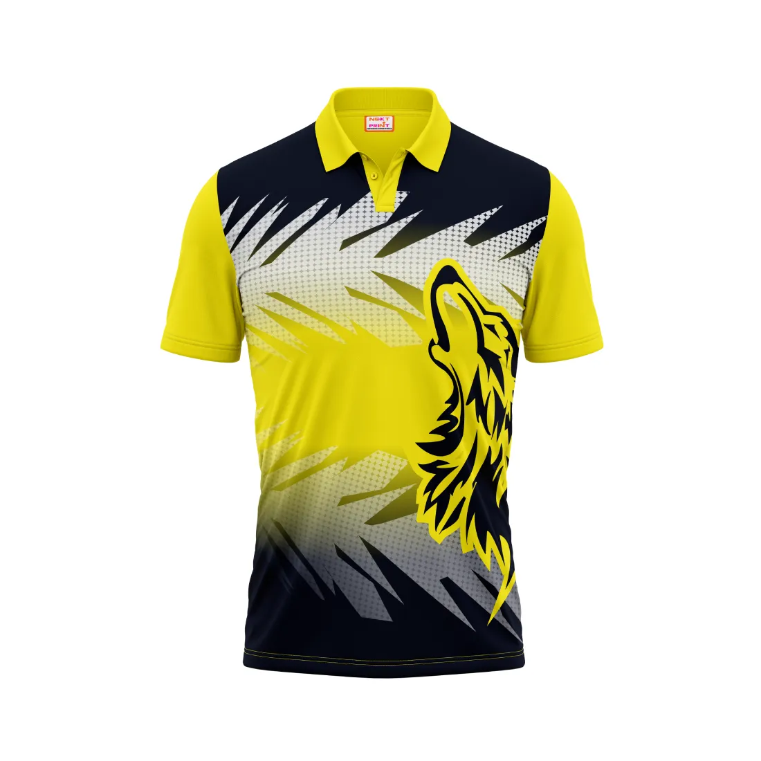 Polo Neck Printed Jersey Yellow NP50000554