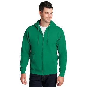 Port & Company® Core Fleece Full-Zip Hooded Sweatshirt - Kelly Green