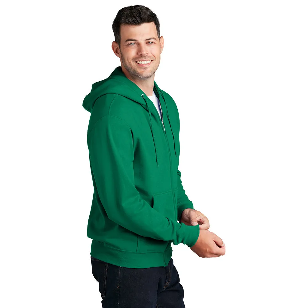 Port & Company® Core Fleece Full-Zip Hooded Sweatshirt - Kelly Green