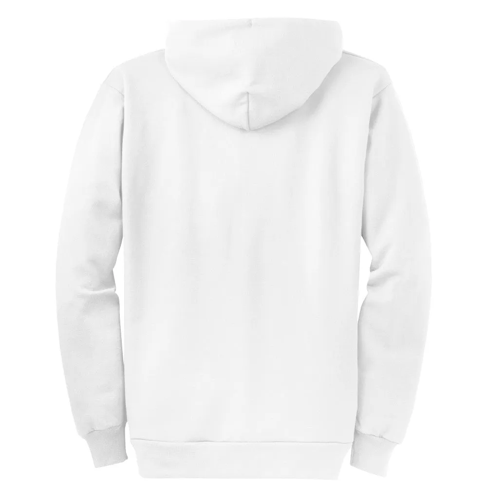 Port & Company® Core Fleece Full-Zip Hooded Sweatshirt - White