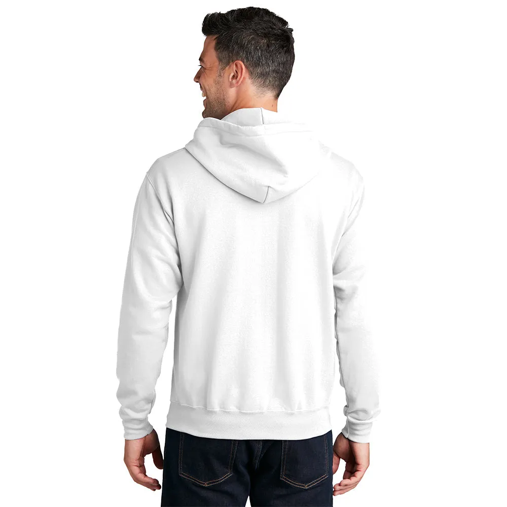 Port & Company® Core Fleece Full-Zip Hooded Sweatshirt - White