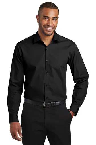 Port Authority ® Slim Fit Long Sleeve Carefree Poplin Shirt